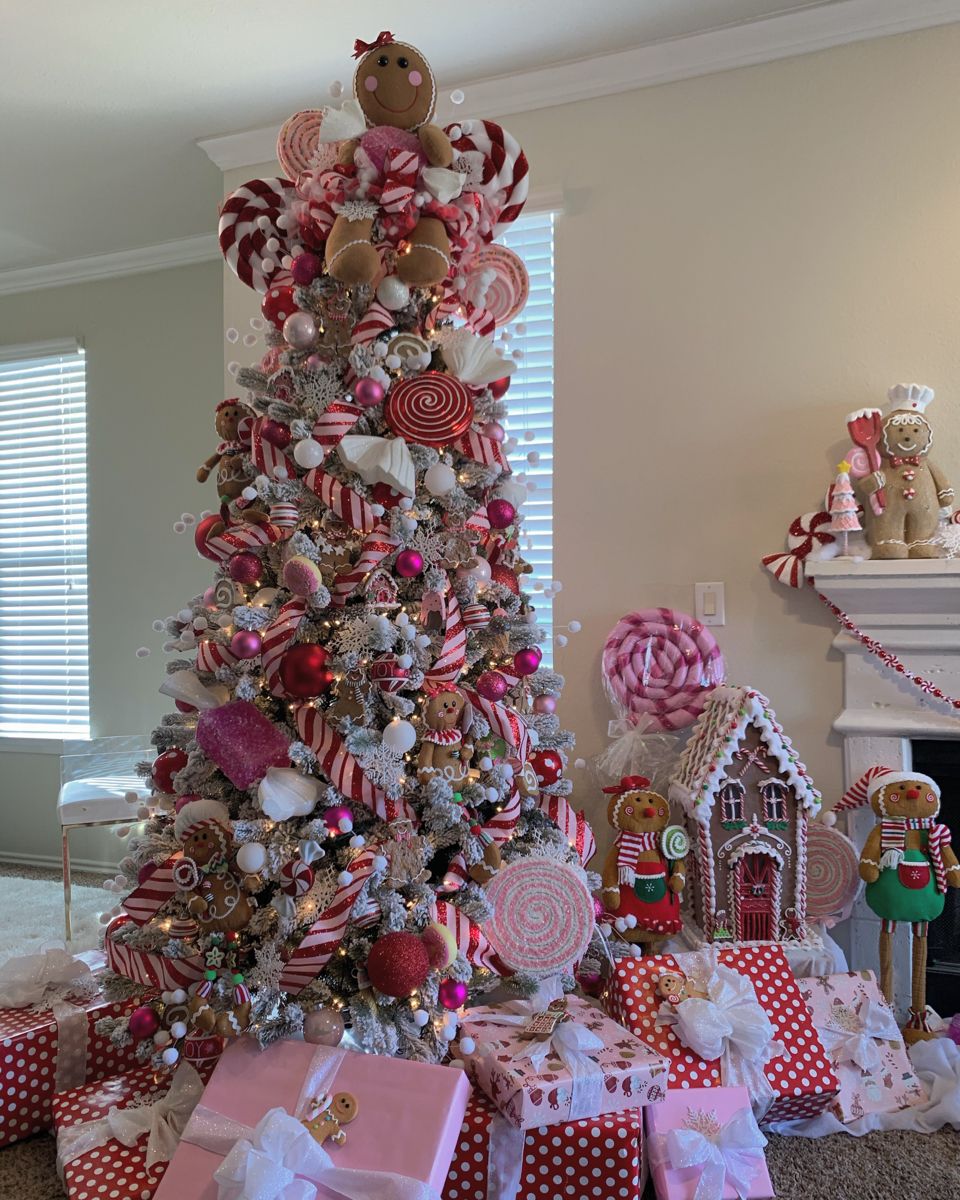 Christmas 2019 #gingerbreadtheme #candyland #pinkchristmastree | Candy ...