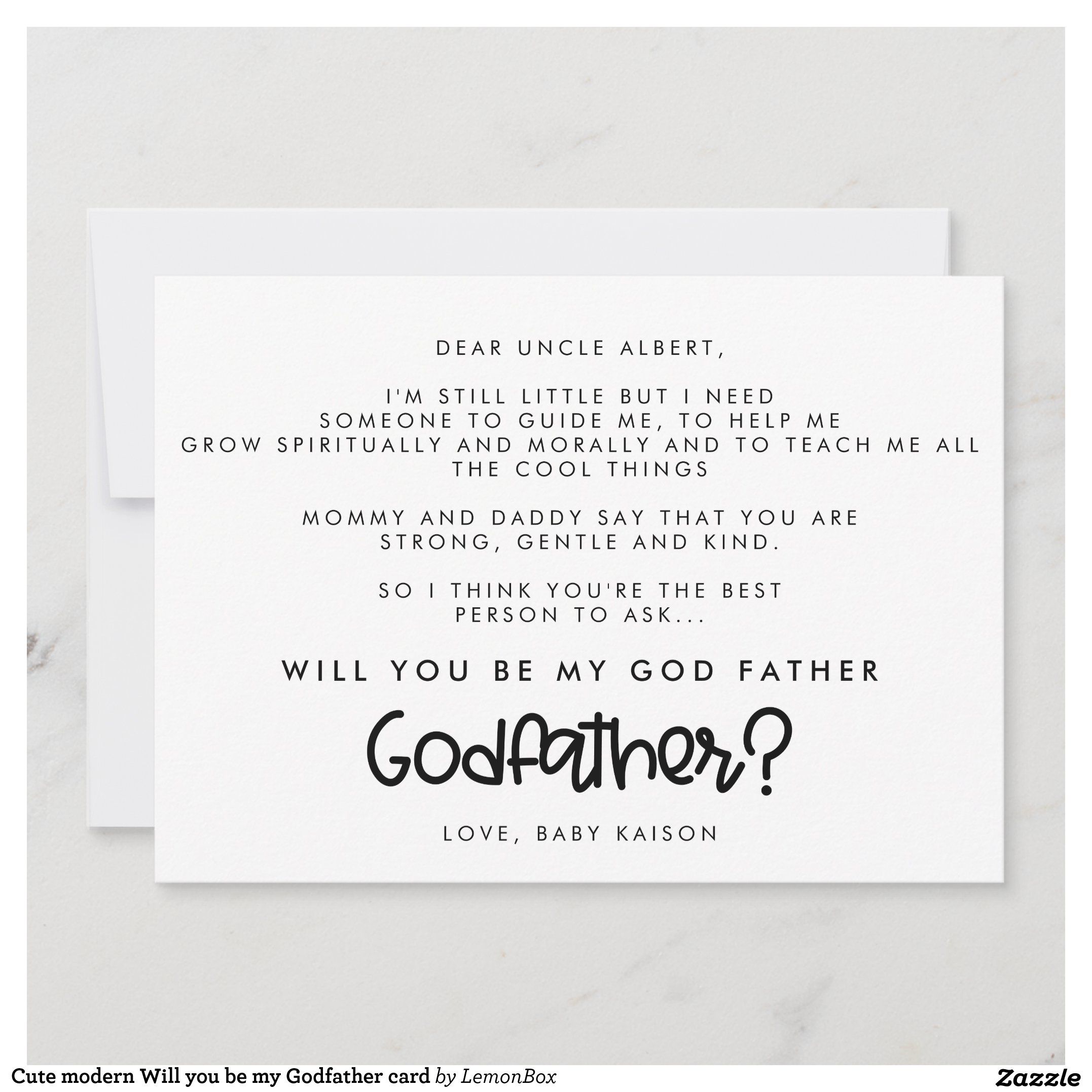 Cute modern Will you be my Godfather card | Zazzle | The godfather