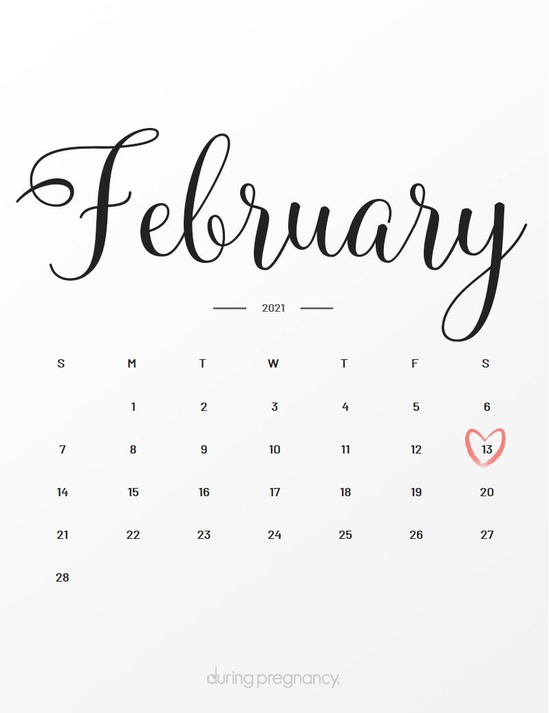 Due Date February 13, 2021 During Pregnancy 2021 calendar