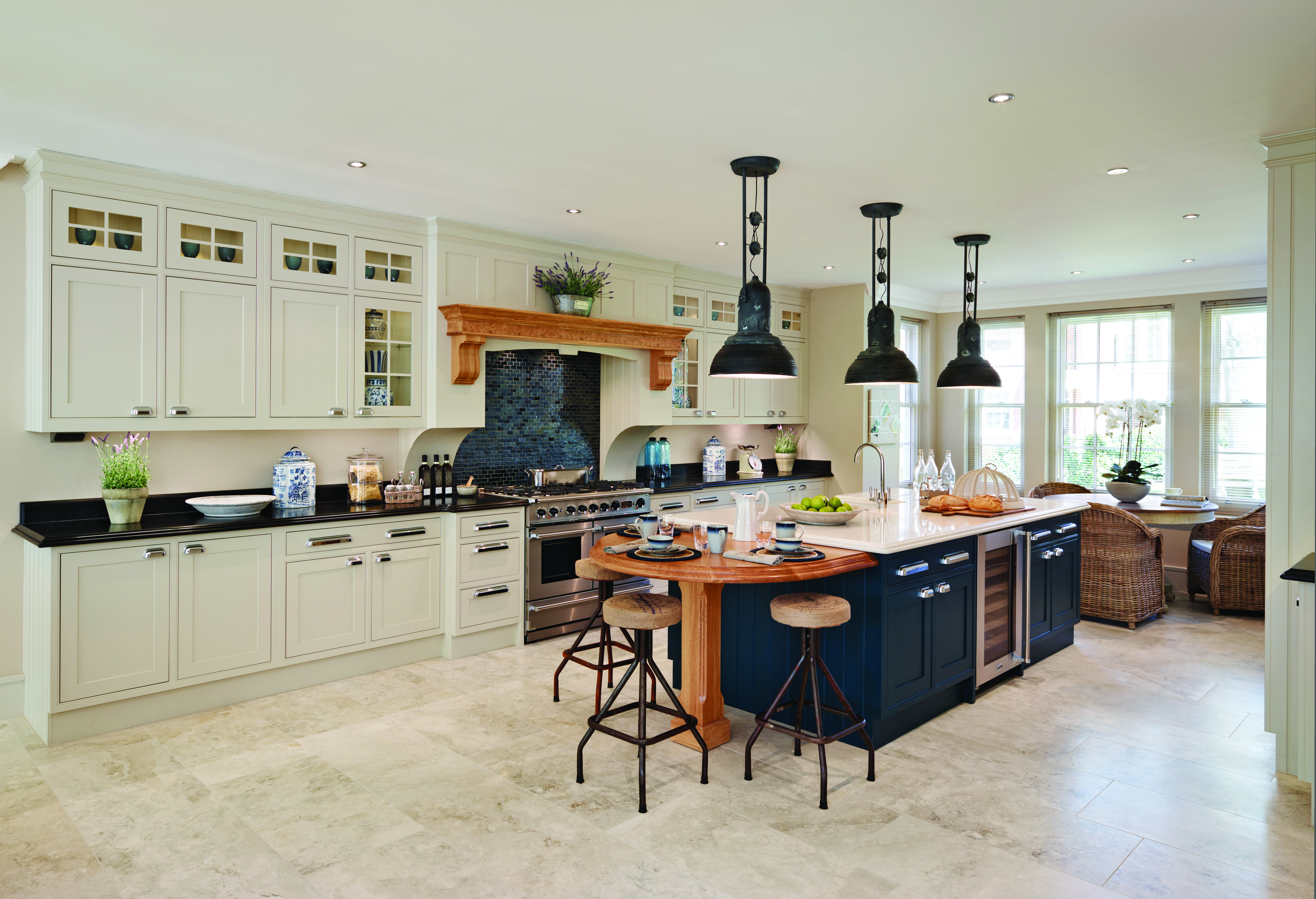 Simple Shaker Design With A Narrow Door Rail Pictured In Warm Painted Tones Bespoke Kitchens Luxury Cly Kitchen Bespoke Kitchens Luxury