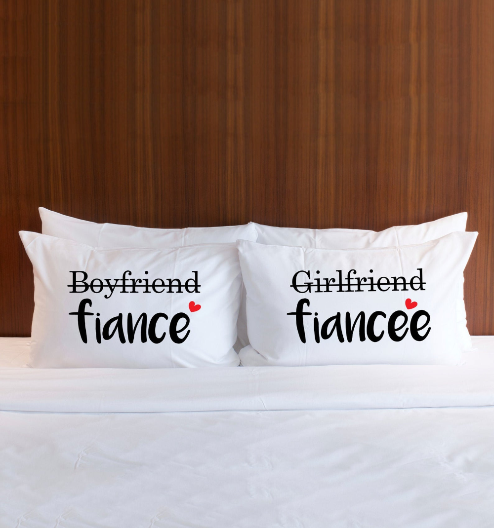 Couple Valentines Day Gift Engagement Couples Pillowcases Engagement Gift