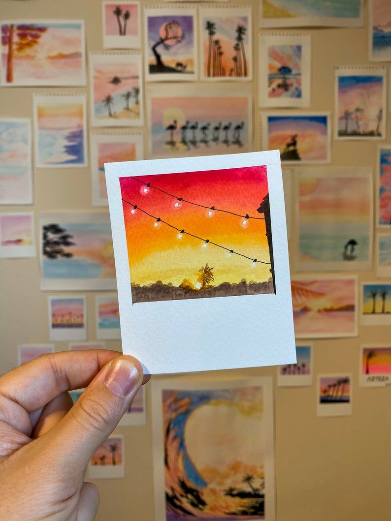 Watercolour print | watercolor print orange | mini Watercolour print | watercolor print orange | mini