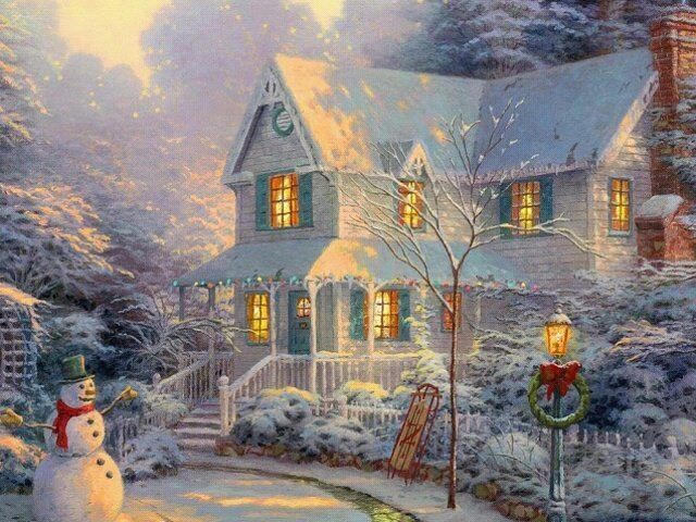 40 beautiful christmas paintings for your inspiration thomas thomas kinkade christmas scenes