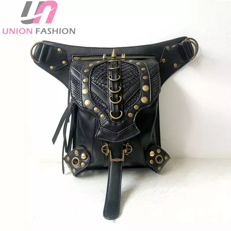 Steampunk Waist Bag Men Leather Shoulder Bag Steampunk Waist Pack Handbag//Leg Bag Steampunk Waist Bag