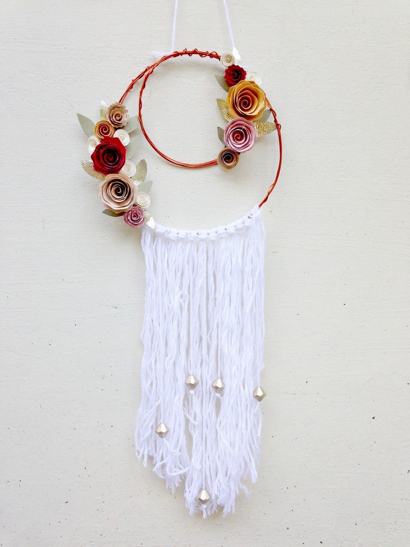 Paper Flower Dreamcatcher Craftbitscom Paper Flower Dreamcatcher Craftbitscom