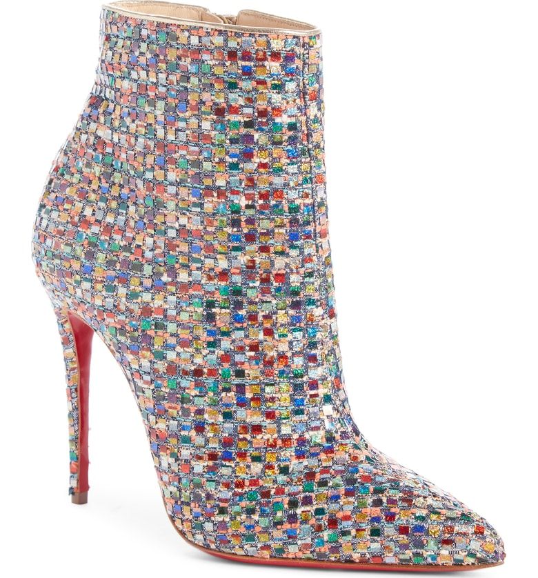 womens multi colored booties