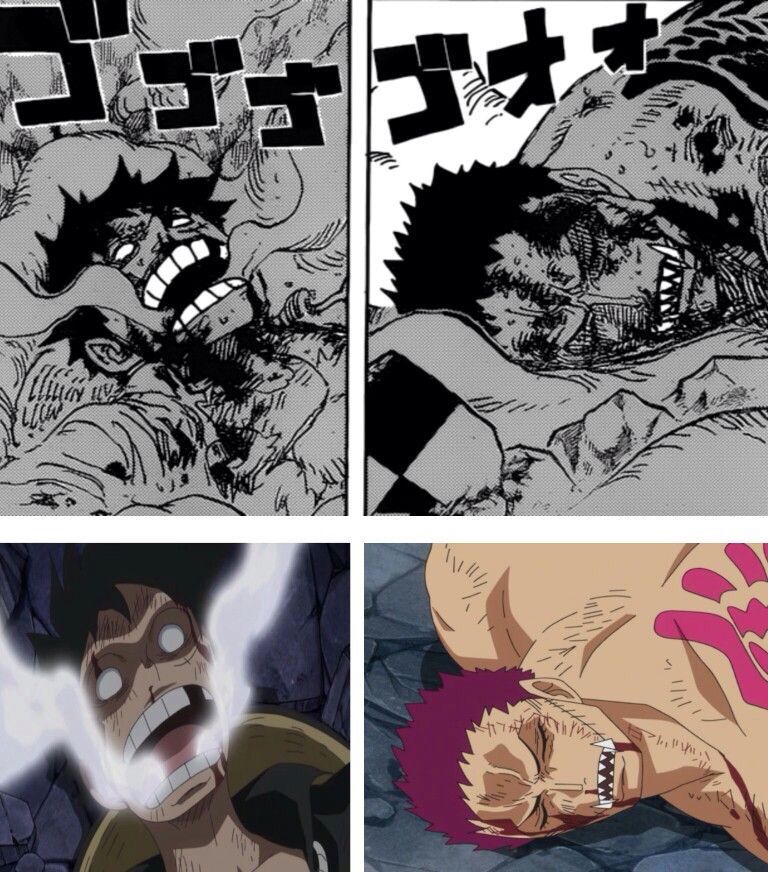 Luffy vs. Katakuri Manga vs anime, One piece images, One piece anime