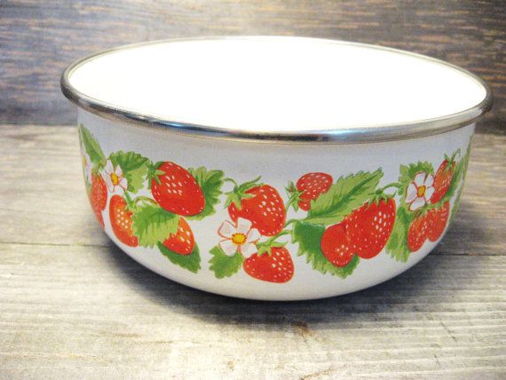 It\'s strawberry season..... Strawberry Bowl Vintage Metal Bowl by ... It\'s strawberry season..... Strawberry Bowl Vintage Metal Bowl by ...
