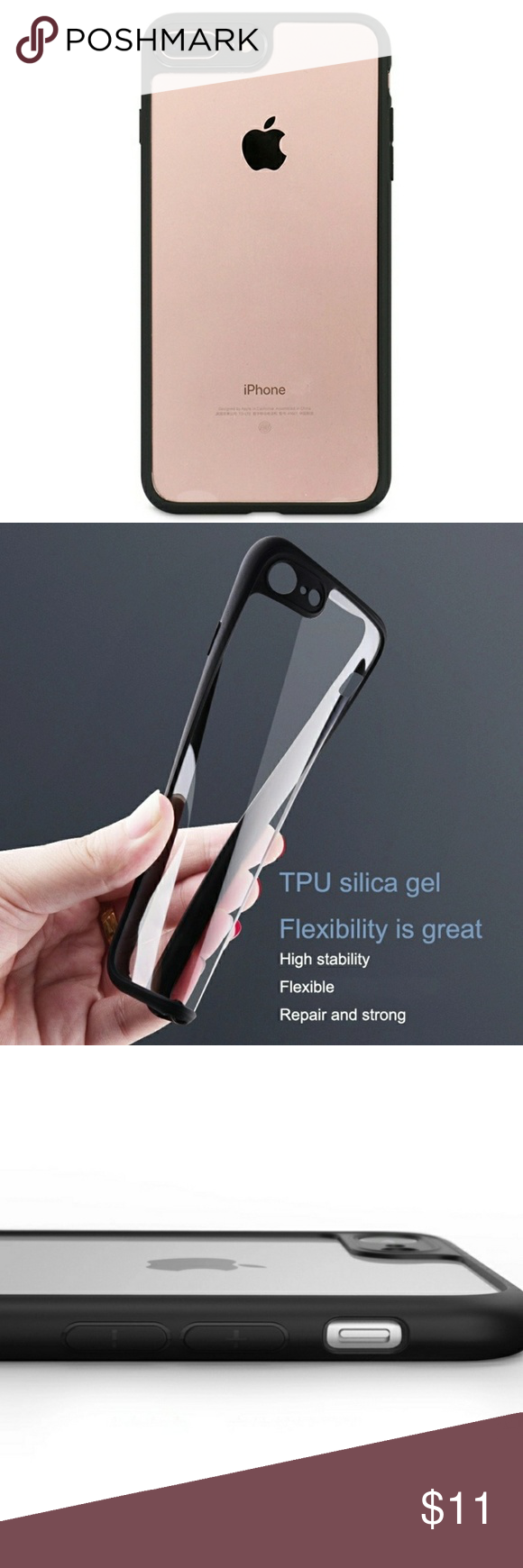 Iphone 7 7 Plus Clear Case Black Borders Flexible Crystal Clear Case With Black Silicone Bumper Accessories Phone Phone Case Accessories Clear Cases Iphone Iphone 7 7 Plus Clear Case Black Borders Flexible Crystal Clear Case With Black Silicone Bumper Accessories Phone Phone Case Accessories Clear Cases Iphone