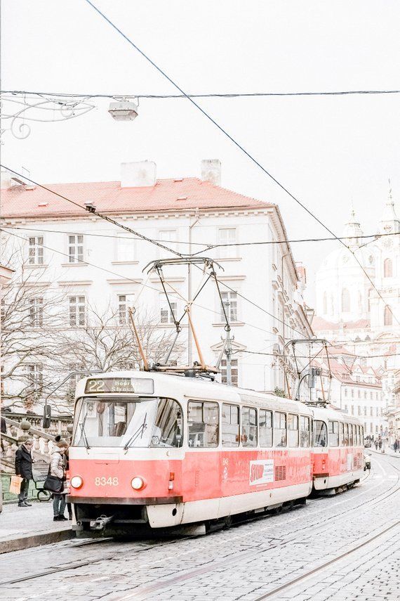 Prague Red Tram Print, Digital Download, Europe Tr Prague Red Tram Print, Digital Download, Europe Tr