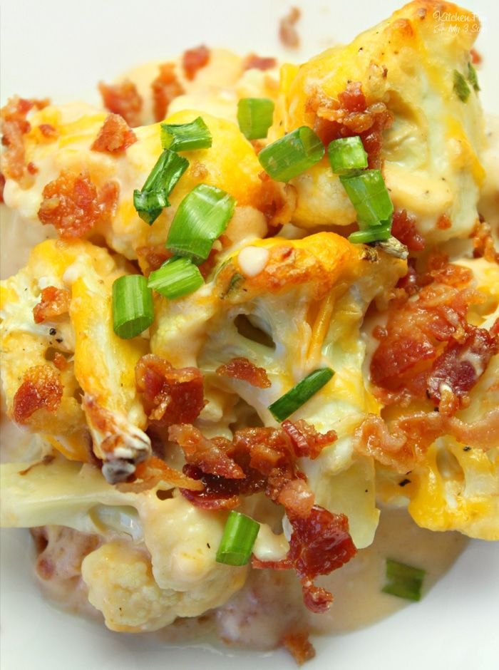 Loaded Cauliflower Bake #loadedcauliflowerbake Loaded Cauliflower Bake - Kitchen Fun With My 3 Sons #loadedcauliflowerbake