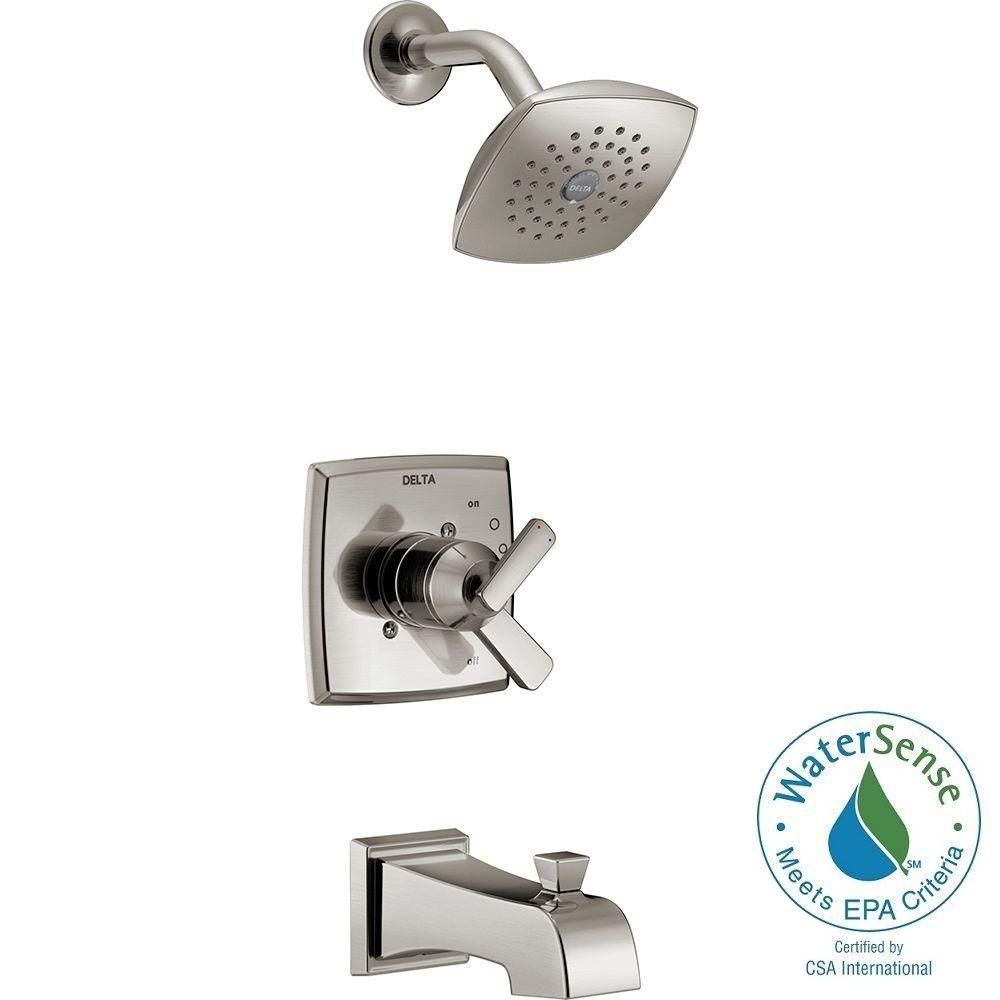 Delta Ashlyn 1 Handle Pressure Balance Tub And Shower Faucet Trim Delta Ashlyn 1 Handle Pressure Balance Tub And Shower Faucet Trim Kit In Stainless