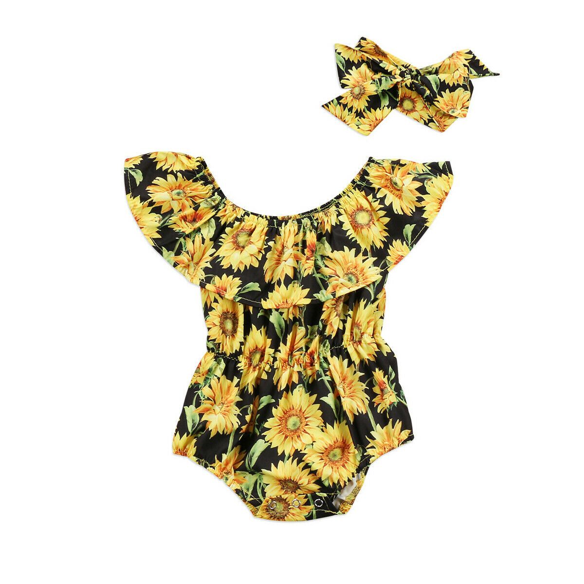 Newborn Baby Girl Bodysuit Romper Jumpsuit Summer Sleeveless Clothes Outfits Set
