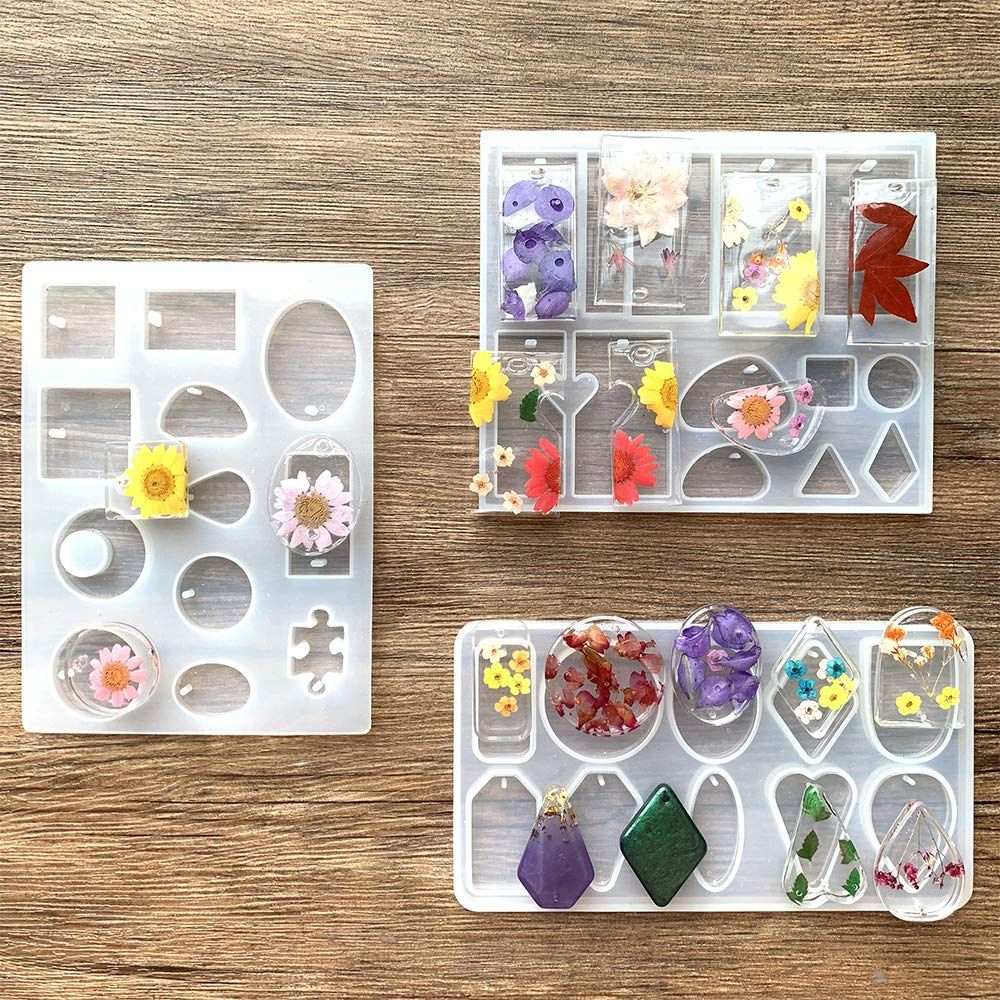 PRICES MAY VARY. ⭐【High-Quality Silicone Material】Made of high-quality silicone, our pendant mold won't rip easily. It's flexible, durable & easy to remove, and the pendants come out with glossy finish. ⭐【Classic Looking Shaped】These resin molds have classic designs, great for resin earrings, pendants, necklaces, bracelets making. The shapes of molds are classic and practical, easy to fit your outfits. ⭐【Easy to Use and Clean】Only need to twist the mold pop the resin, you can easily demold the j Resin Jewelry Molds, Resin Jewelry Making, Jewellery Moulds, Diy Resin Projects, Epoxy Resin Crafts, Clear Resin, Uv Resin, Resin Pendant Diy, Crafts To Sell