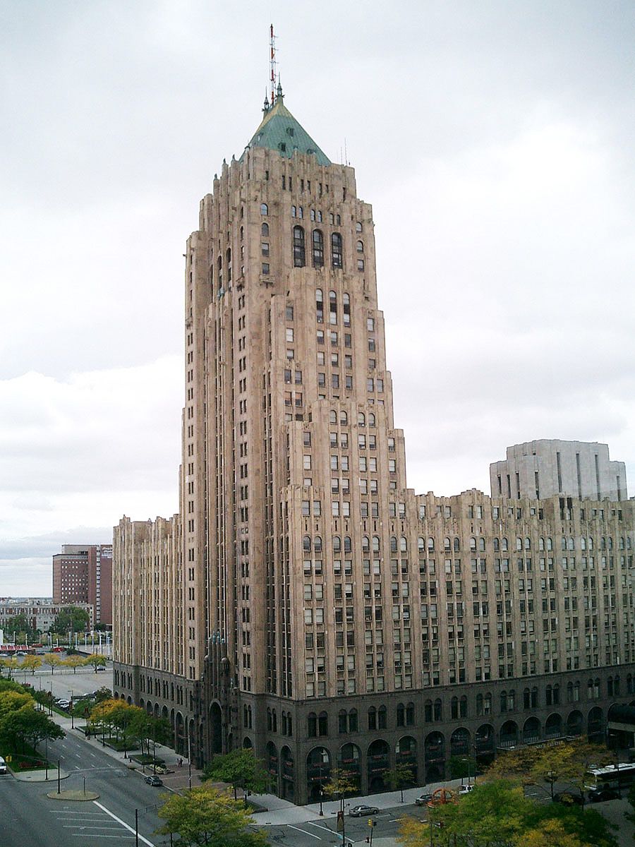 Fisher Building exterior Detroit. The Mitten State, Examples Of Art
