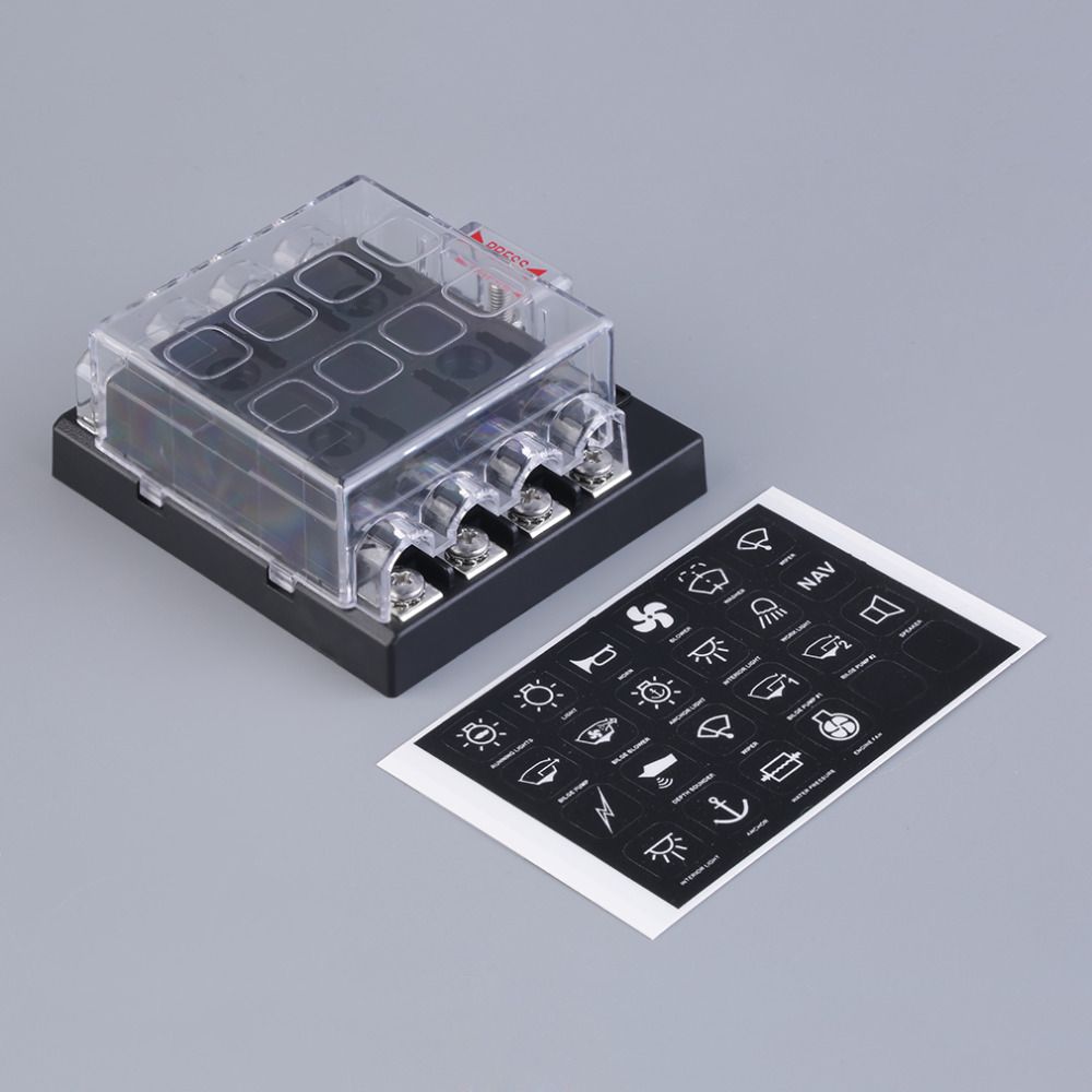 New 8 Way Circuit Car ATC ATO Blade Fuse Box Block Holder 32V Terminals