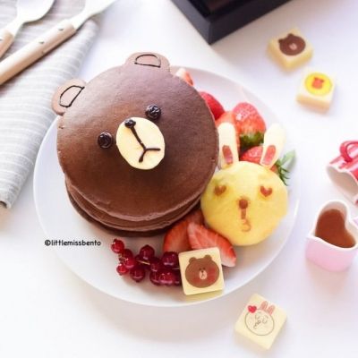 かわいくデコレーションしよう ブラウンとコニーのパンケーキ レシピ 食べ物のアイデア 食品ユーモア 焼かないケーキ かわいくデコレーションしよう ブラウンとコニーのパンケーキ レシピ 食べ物のアイデア 食品ユーモア 焼かないケーキ