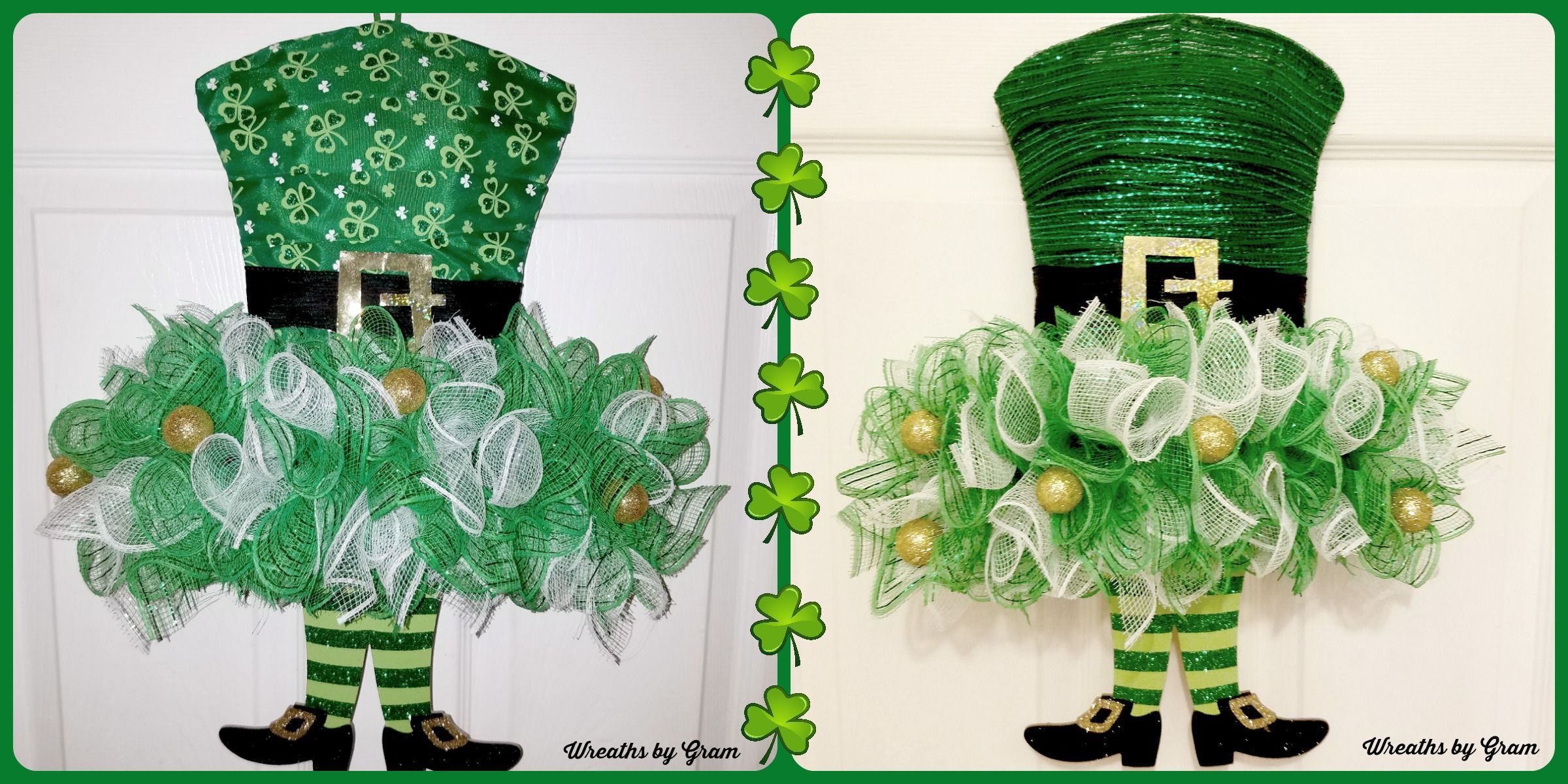 Patricks Day Wreath for Front Door St Handmade