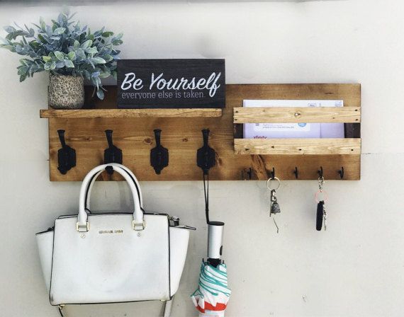 Mail Organizer (Larger shelf 5″ and 5″ Mailslot” , Entryway …