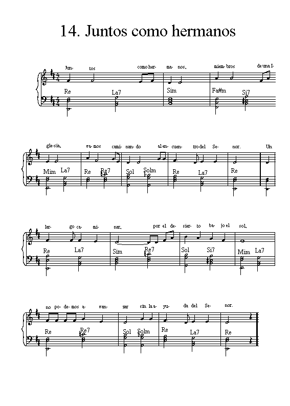 Partitura Juntos Como Hermanos Cancionero Alégrate Pueblo De Dios Partituras Musica Partituras Notas Musicales