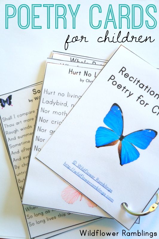 Recitation Cards Poetry For Children Free Printable Kid Blogger Poetry Cards For Children Free Printable From Wildflower Ramblings