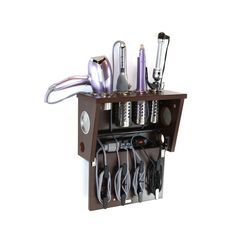 POJJO Vanity Valet Boutique Plus Wall Mount Hair Tool Organizer in Java-VVB-L-JV-PS - The Home Depot