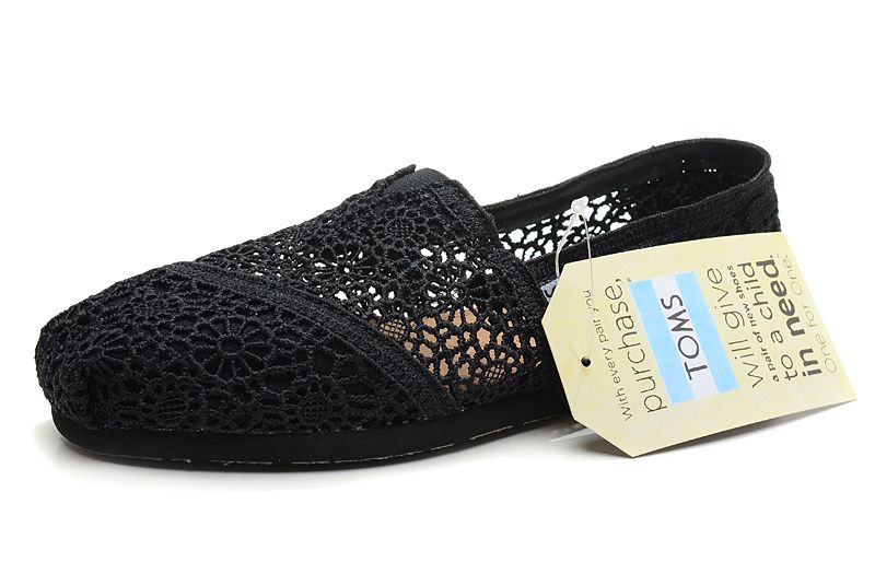 Toms Black Crochet Women Classics Womens Navy Shoes Toms Shoes Outlet Classic Shoes