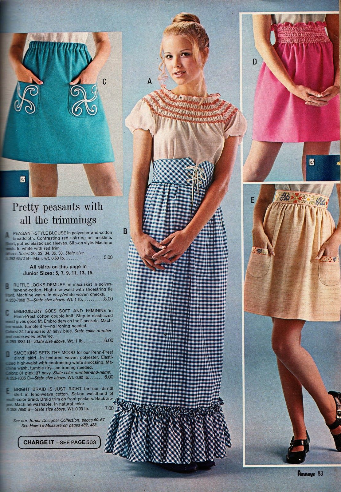 Kathy Loghry Blogspot: The Big Book Catalog Series - Part 3 1971 (2nd Half) Book Catalogue, Peasant Style, Demure, Broadcloth, Fashion History, Designer Collection, Puff Sleeve, Sewing Patterns, Two By Two