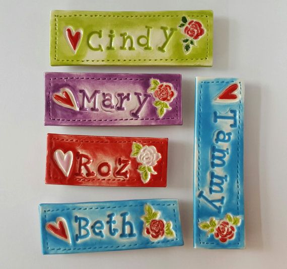 Clay Name Plate With Magnets Refrigerator Type Magnet MADE TO ORDER 7c0d5c81eb9037bc67e31e0c1034bdd5