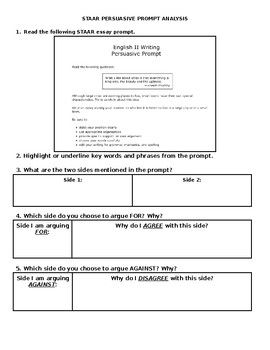 Staar persuasive essay prompts