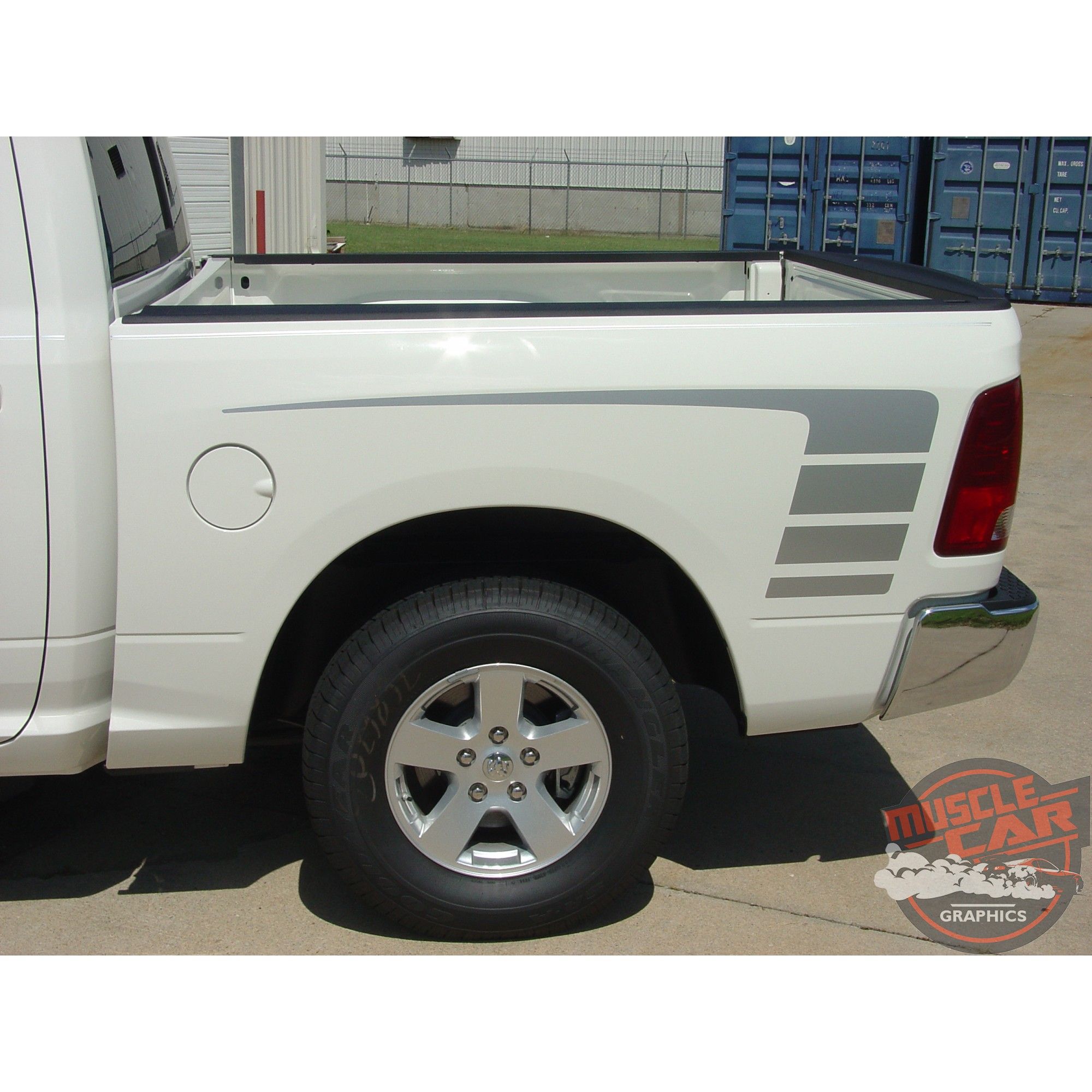 Power Strobe Hood Bed Side Vinyl Graphics Decal Stripes for 2009-2018 Dodge Ram