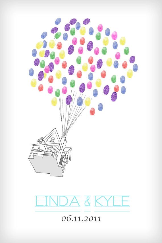 Fingerprint tree Wedding balloon guestbook Just Married Fingerprint Guestbook Wedding tree Car guestbook Customizable Thumbprint tree