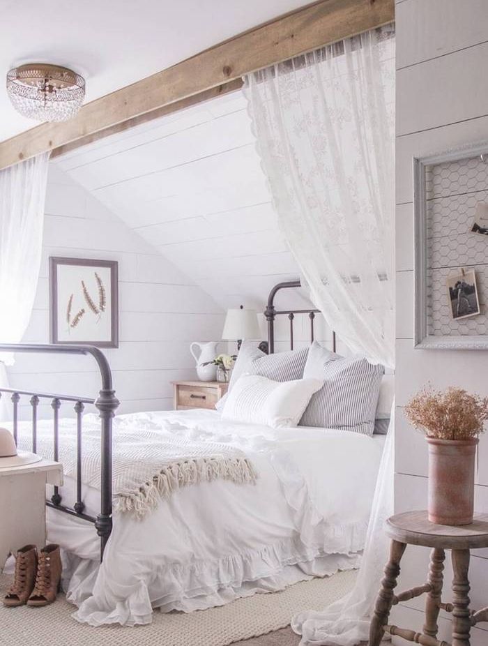 Linge De Lit Blanc Vintage