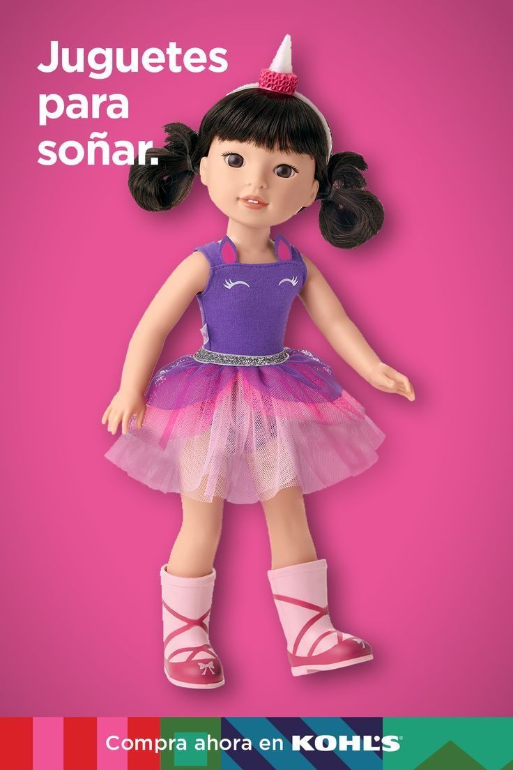 Si le gusta el baile, imagina lo mucho que disfrutará que le regales esta muñeca vestida de bailarina. ¡A bailar! Los juguetes para estas fiestas los encuentras en Kohl’s y Kohl’s.com Girl Doll Clothes, Doll Clothes American Girl, Girl Dolls, American Girls, Purple Leotard, Food Pillows, Real Life Baby Dolls, Unicorn Outfit, Wellies Boots