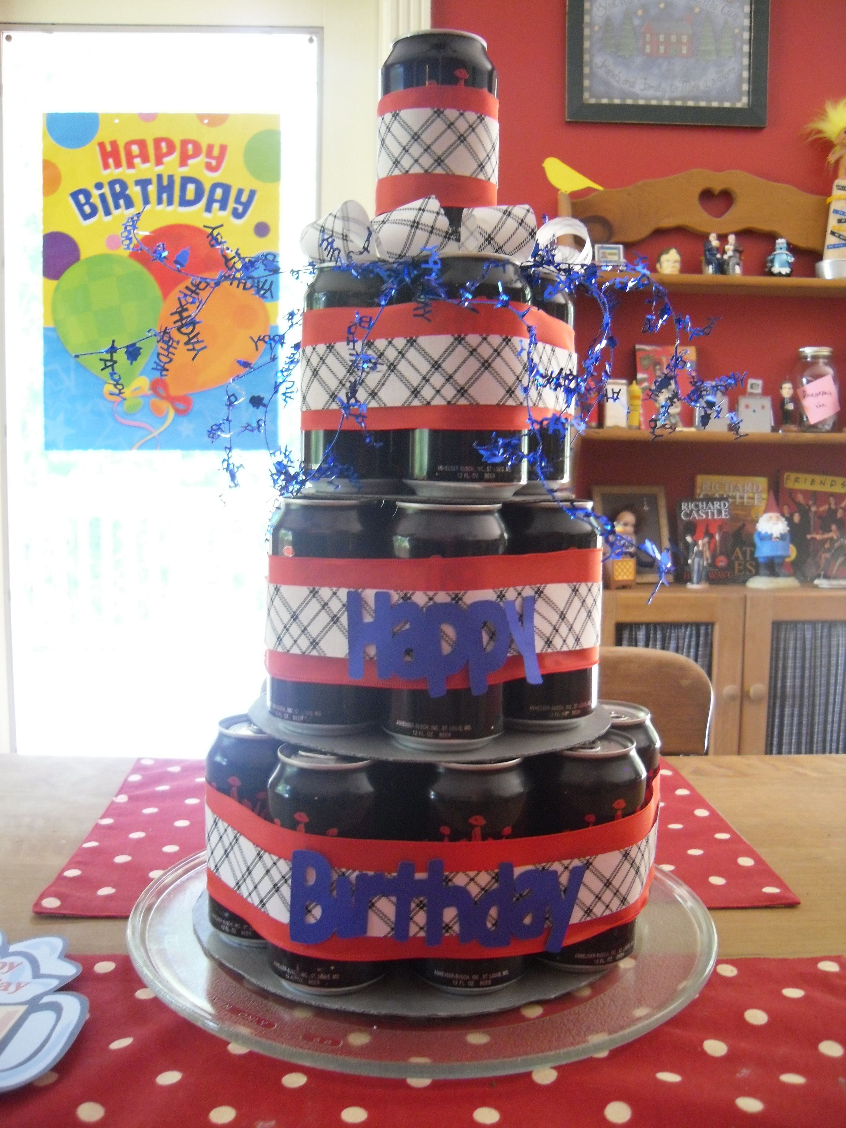 A beer can cake for my husband's birthday. | Birthdays ... A beer can cake for my husband's birthday. | Birthdays ...