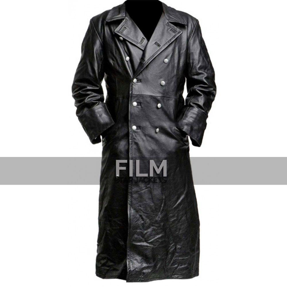 German General Major Men/'s New Military Style Real Leather Trench Long Coat