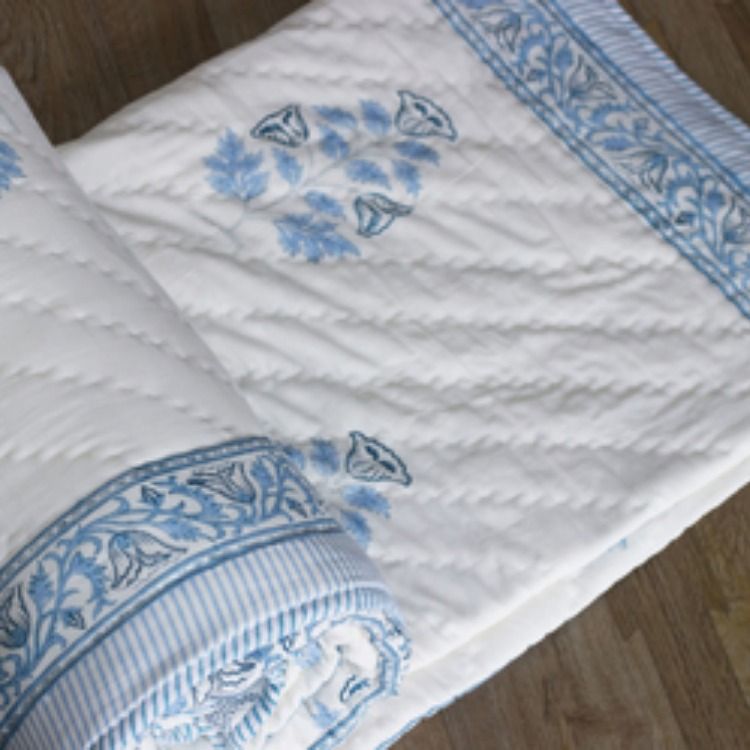 Blue Queen Size Quilt, Jaipuri Hand Block Printed Reversible Razai Cotton Handmade Quilt, Quilt For Sale . #Newcollection #blockprintquilt #Anokhiquilt #homedecor #homemadequilts #quiltforsale #kanthaquilt #JaipuriRazai #rawzacollection Click the link to shop Block Print Quilt, Printed Quilt, Cotton Throws, Cotton Quilts, Homemade Quilts, Queen Size Quilt, Quilts For Sale, Blue Quilts, Reversible Quilt