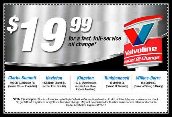 valvoline-$19.99-oil-change-coupon-1 | My Nup | Pinterest ...