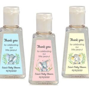 Elephant baby shower favor labels, hand sanitizer Elephant baby shower favor labels, hand sanitizer