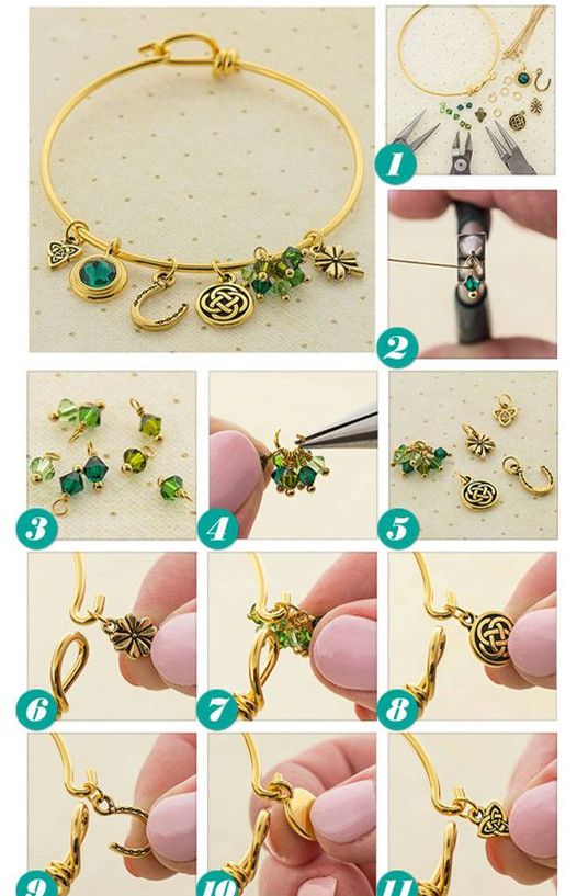 DIY Lucky Charm bangle bracelet design! Bangle bracelets with charms