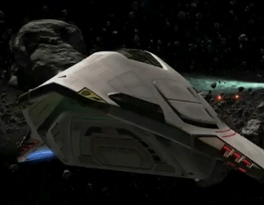 gif of the delta flyer firing booster engines starships creation of the delta flyer