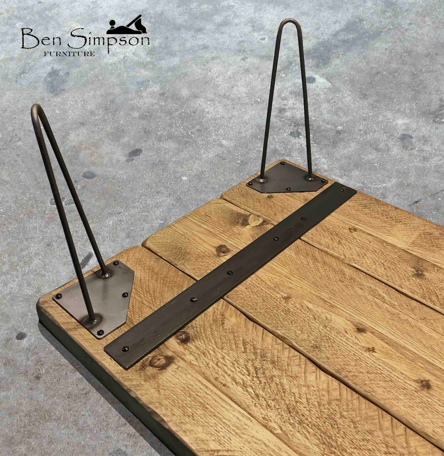 Détails Sur Rustique Massif Table Basse Avec En Bois Massif Métal épingle à Cheveux Jambes Hauteur 35 Cm Afficher In 2020 Wood Table Diy Diy Coffee Table Diy Table
