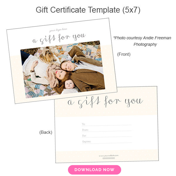 free photography gift certificate template