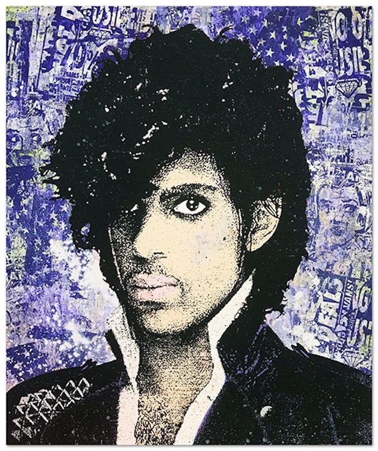 greg gossel prince tan greg gossel pop art musician music collage purple pop art music collage portrait painting