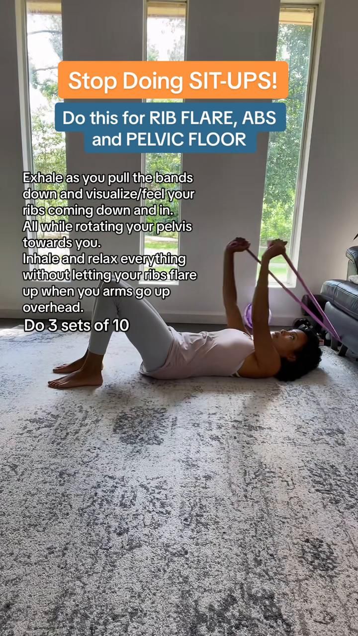 This helps with Rib Flare Abs and your Pelvic Floor do this one to wake up your entire core when y
