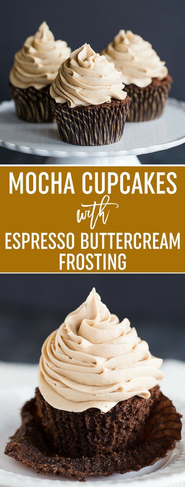 Mocha Cupcakes Recipe with Espresso Buttercream Frosting