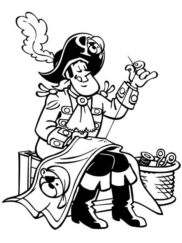 Download Piet Pirate Sewing Up Pirate Flag Coloring Pages : Bulk ...