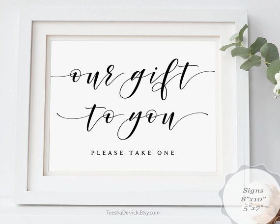 our gift to you wedding sign printable pdf graphic template take one template