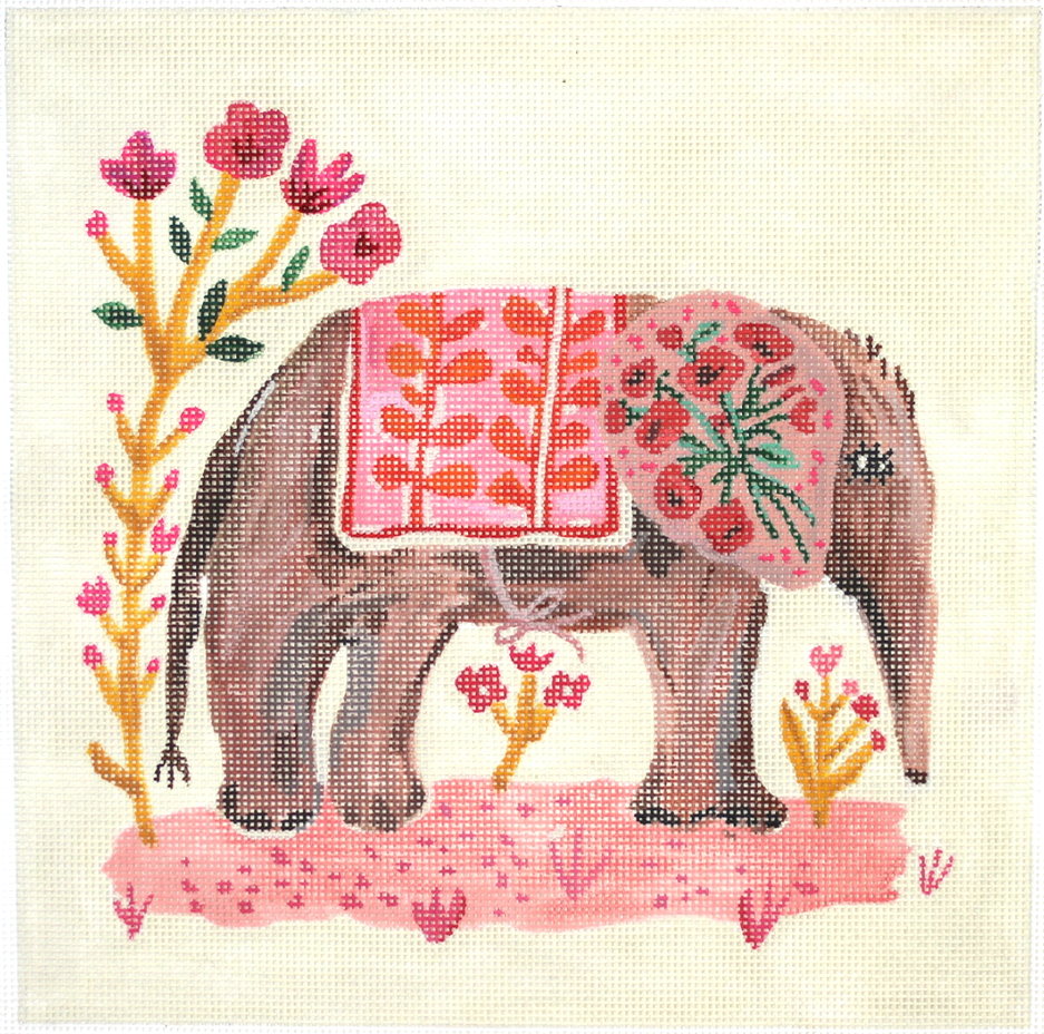 Painted Needlepoint Handpainted Needlepoint Designs Elephant Needlepoint Needlepoint Canvases Needlepoint Elephant Needlework Elephants