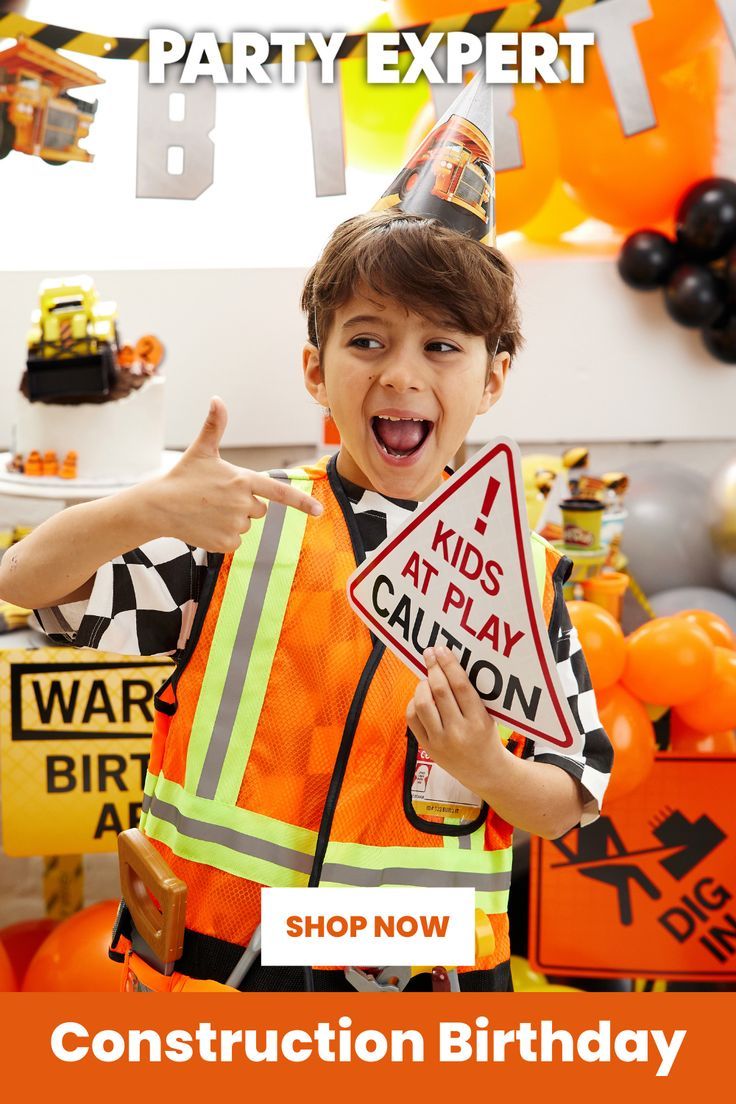 Caution… Party zone ahead! This construction birthday party makes for the perfect birthday bash! Whether it be a 3rd birthday party for boy or an 11th for a girl, this theme caters to all! Get your party supplies & decorations ready to top it all off with the perfect construction birthday cake! Shop our party supplies and more now at www.party-expert.com (emoji) Construction Birthday Parties, Construction Theme, 3rd Birthday Party For Boy, Birthday Party Themes, Party Zone, Party Expert, Party Supply Store, Boy Or Girl, Party Supplies
